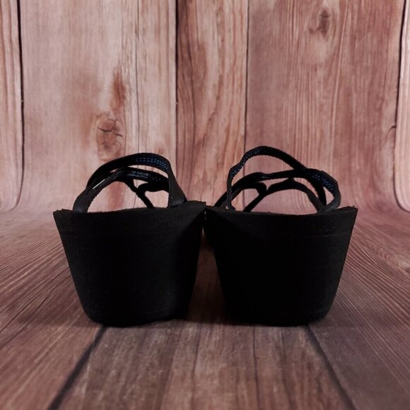 Teva Womens Sz 10 Black Mush Mandalyn Wedge Ola 2 Sandals Slip On Slides 1000099 - Picture 10 of 14